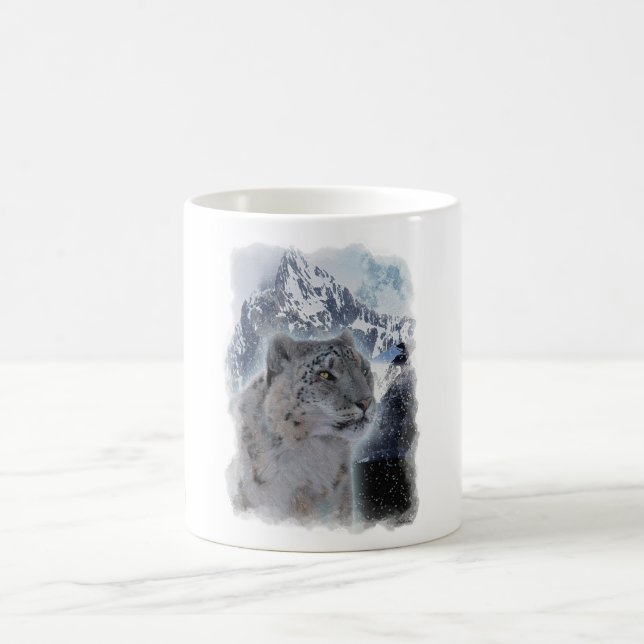 Taza De Café SANEAMIENTO LEOPARD Especies amenazadas de gato gr (Centro)