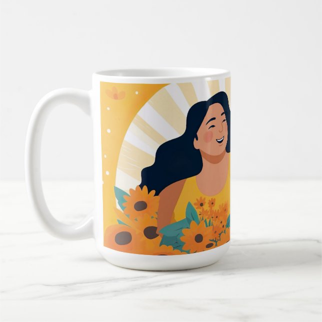 Taza De Café Sangre de resiliencia y alegría, mujer y perro de  (Izquierda)