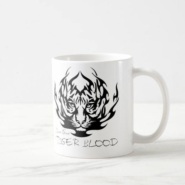 TAZA DE CAFÉ SANGRE DEL TIGRE DEL BRILLO DEL MEDIO (Derecha)