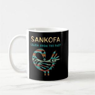 Taza De Café Sankofa aprende del pasado pájaro africano negro s