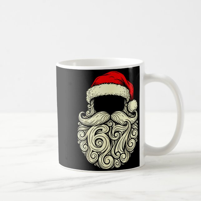 Taza De Café Santa 67 Hidden In Beard Christmas  (Derecha)