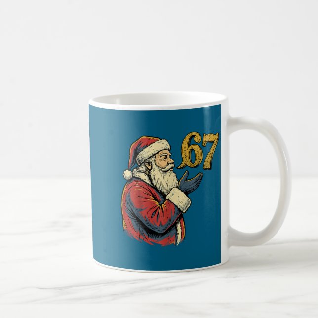 Taza De Café Santa 67 Number Funny Christmas Meme Se  (Derecha)