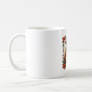Taza De Café Santa abraza a vaca Highland Vintage Navidad rústi