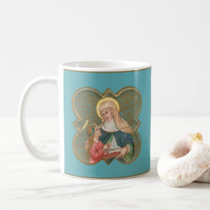 Taza De Café Santa Ana y la BVM en un Cuatrefoil con Espinas (B