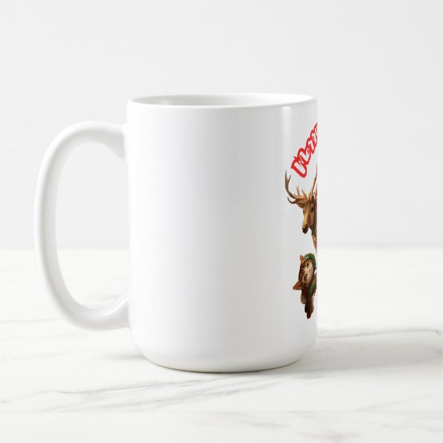 Taza De Café Santa and Elf Cats – Meo Christmas Cute Holiday (Izquierda)