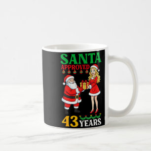 Taza De Café Santa Aprobó 43 Años Feliz Cumpleaños Navidad C