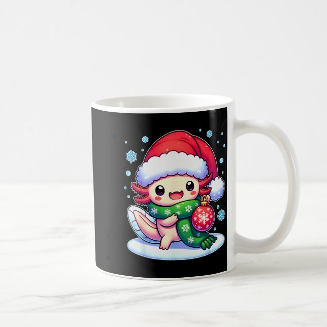 Taza De Café Santa Axolotl Funny Cute Xmas Funny Christmas  (Derecha)