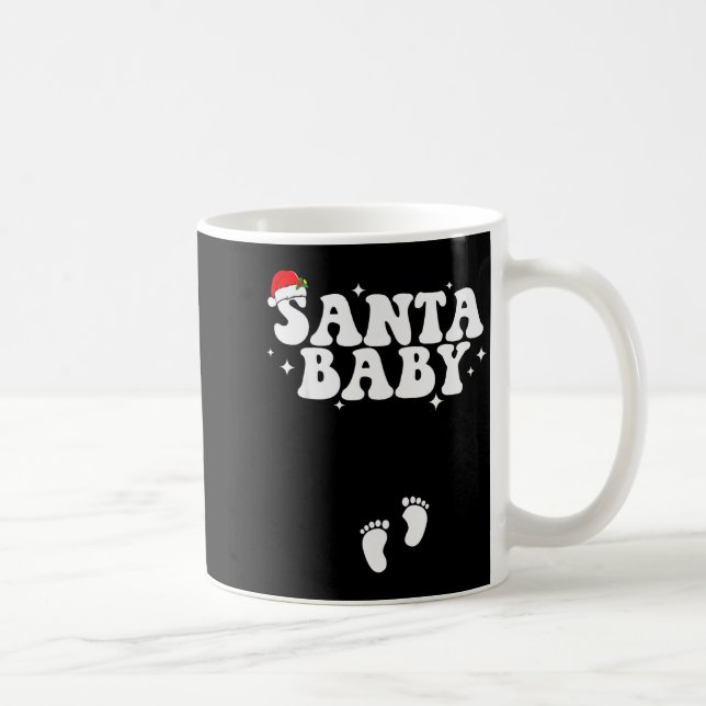 Taza De Café Santa Baby Christmas Pregnancy Announcement Pregna (Derecha)