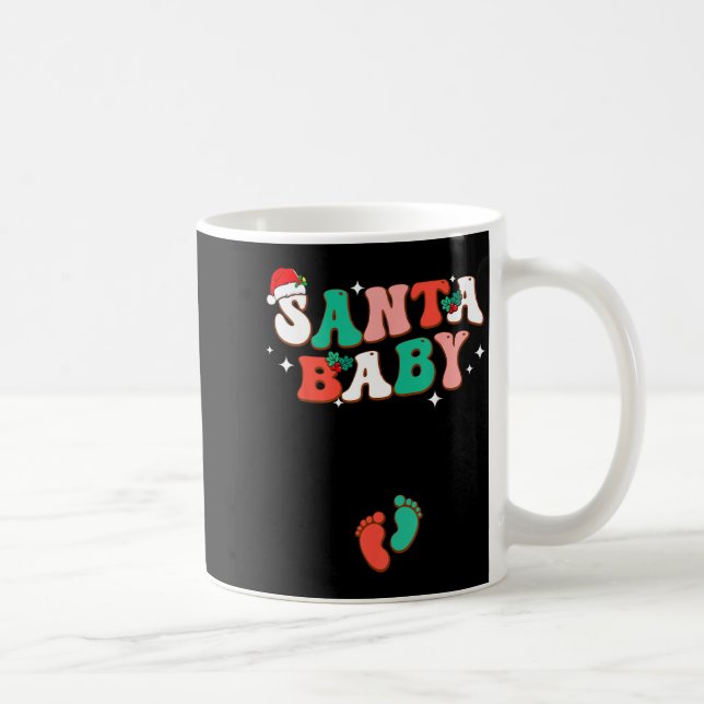 Taza De Café Santa Baby Christmas Pregnancy Announcement Pregna (Derecha)