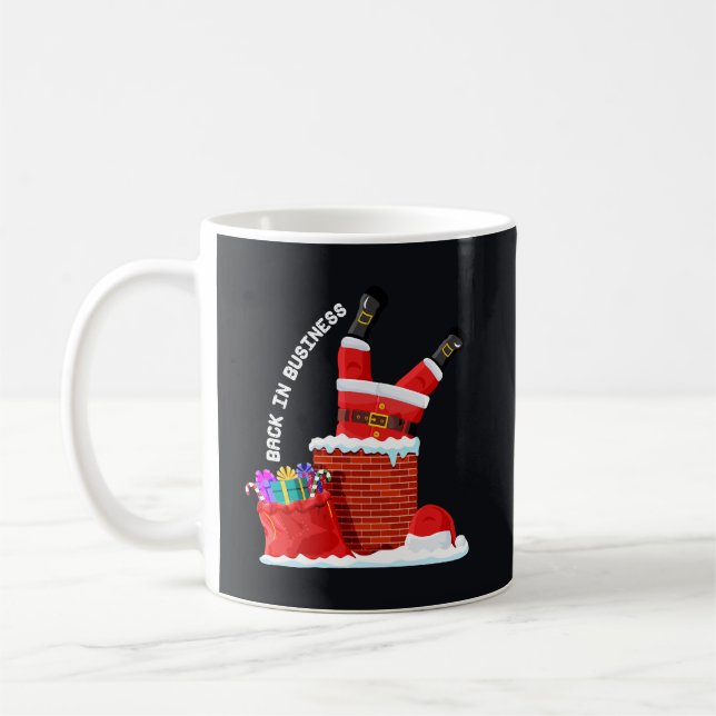 Taza De Café Santa Back in Business — Funny Christmas Chimney (Izquierda)