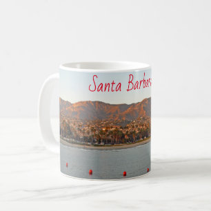 Taza De Café Santa Barbara, montañas de la puesta de sol de Cal