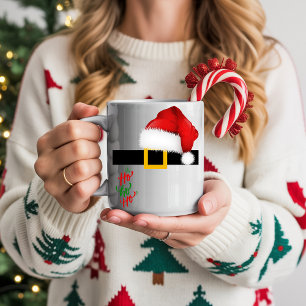 Taza De Café Santa Belt Mug – Ho Ho Ho and Merry Christmas