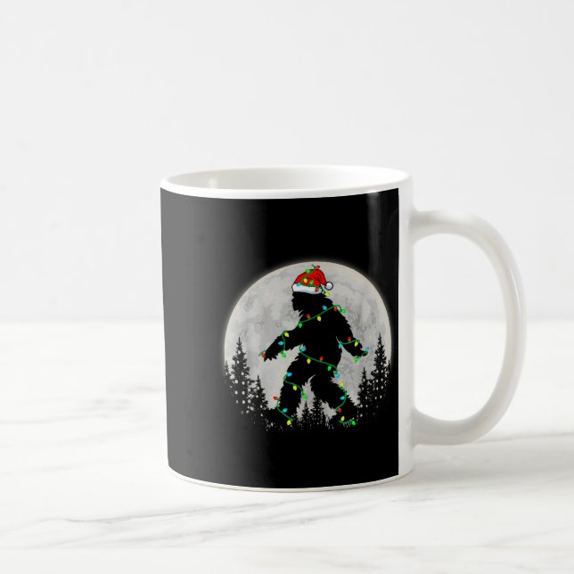 Taza De Café Santa Bigfoot Christmas Lights Rock Funny Sasquatc (Derecha)