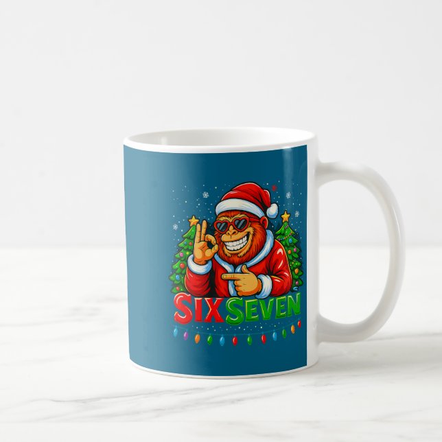 Taza De Café Santa Bigfoot Christmas Sasquatch 67 Funny Meme Si (Derecha)