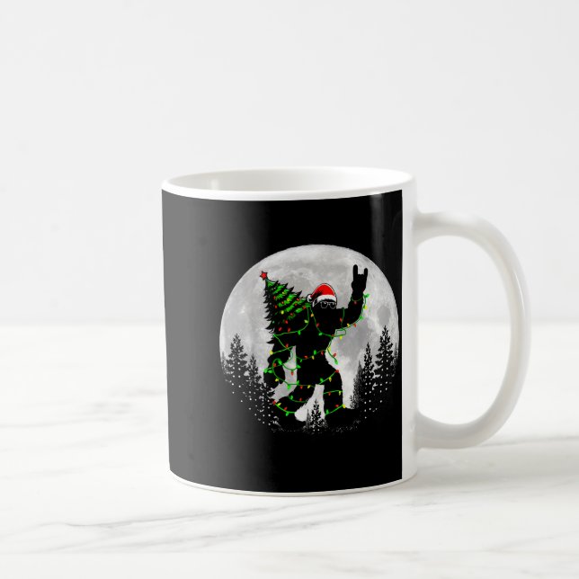 Taza De Café Santa Bigfoot Christmas Tree Xmas Lights Funny Sas (Derecha)