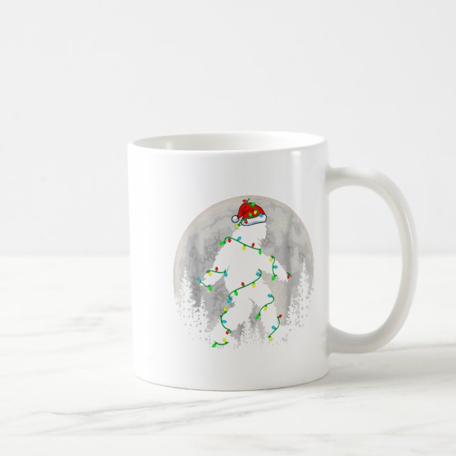 Taza De Café Santa Bigfoot Christmas Tree Xmas Lights Funny Sas (Derecha)