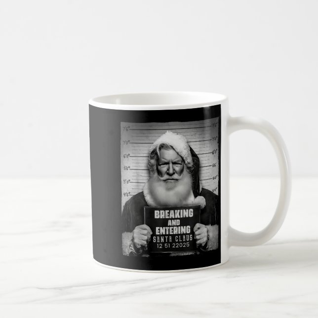 Taza De Café Santa Breaking Entering Mugshot Funny Christmas Ho (Derecha)