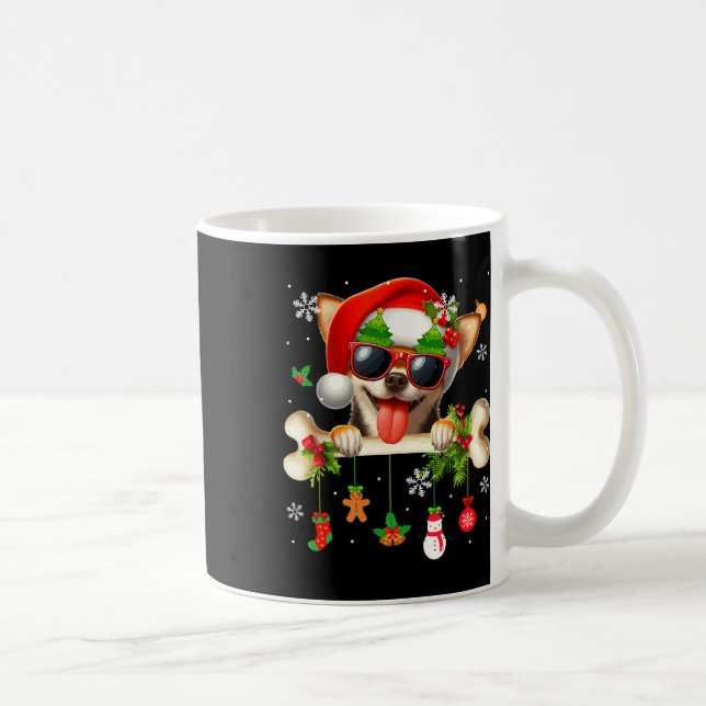 Taza De Café Santa Chihuahua Sungles Cute Noches De Hueso Dueño (Derecha)