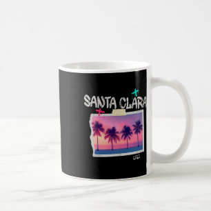 Taza De Café Santa Clara California Retro Surfista Playa Vintag