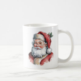 Taza De Café Santa Claus Acuarela