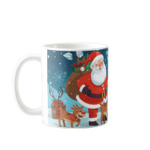 Santa Claus and the reindeer