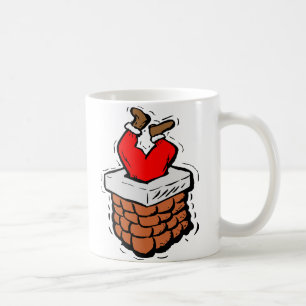 Taza De Café Santa Claus Atrapado En Chimney