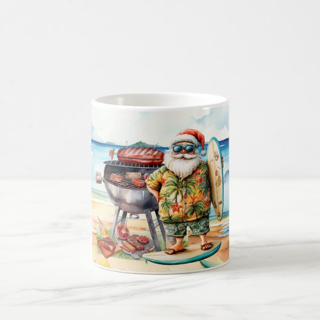 Taza De Café Santa Claus Beach BBQ Coffee Mug - Fun Tropical (Centro)