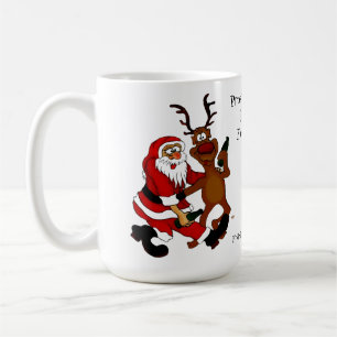 Taza De Café Santa Claus con alce - espuma