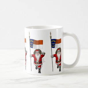 Taza De Café Santa Claus Con El Diseño De Carolina Del Norte