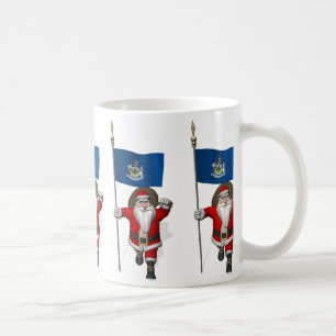 Taza De Café Santa Claus Con El Diseño De Maine