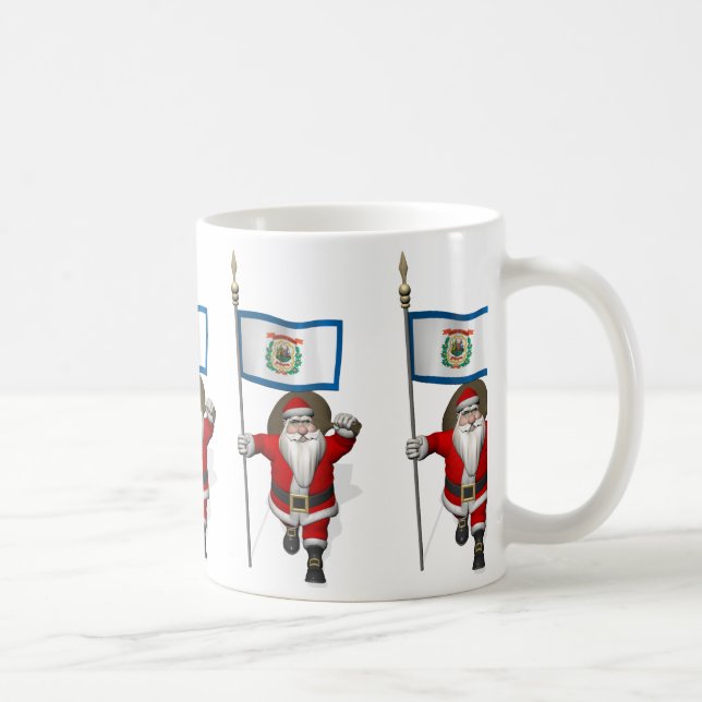 Taza De Café Santa Claus Con El Diseño De Virginia Occidental (Derecha)