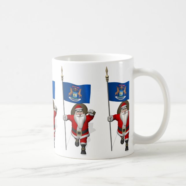 Taza De Café Santa Claus Con El Fin De Michigan (Derecha)