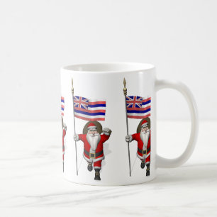 Taza De Café Santa Claus Con El Firme De Hawaii