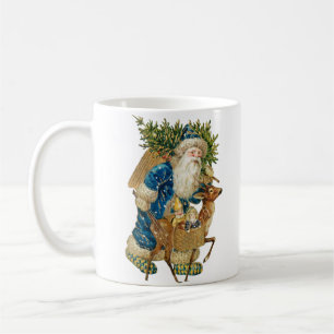 Taza De Café Santa Claus con navidades de disfraces azules
