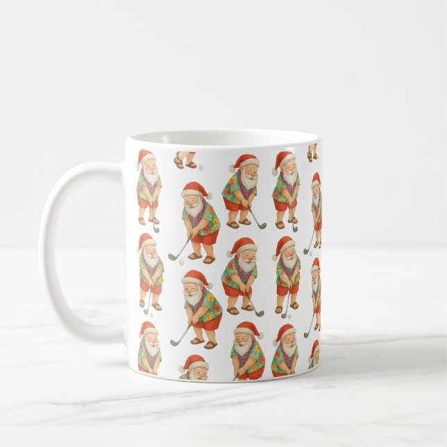 Taza De Café Santa Claus es un Navidad de golf en julio (Izquierda)