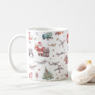 Taza De Café Santa Claus está en el aeropuerto