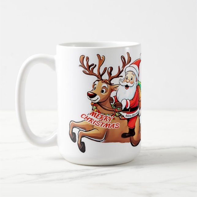 Taza De Café Santa Claus Feliz Navidad (Izquierda)