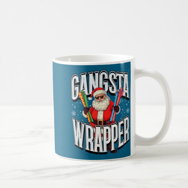 Taza De Café Santa Claus Gangsta Wrapper Funny Christmas  (Derecha)