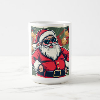 Taza De Café Santa Claus genial con gafas de sol modernas