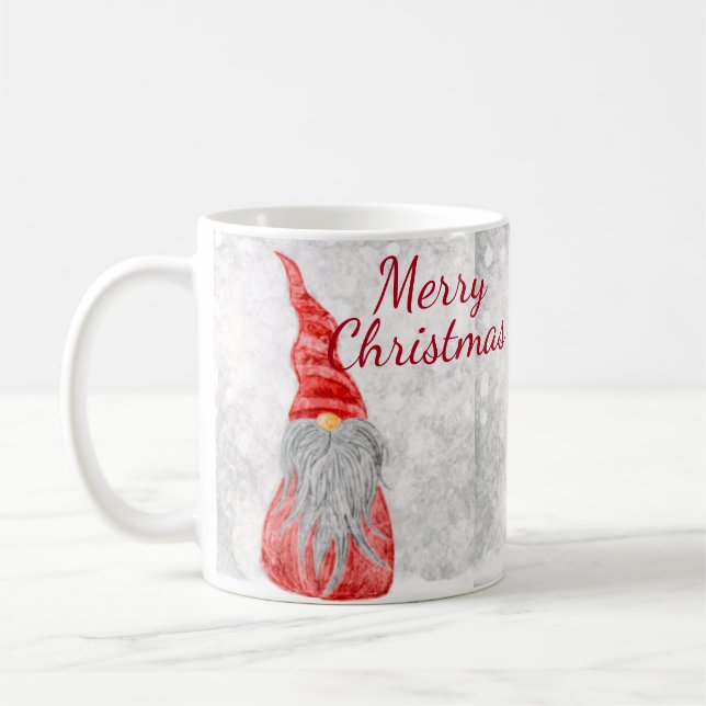 Taza De Café Santa Claus Gnome sobre el campo de nieve (Izquierda)