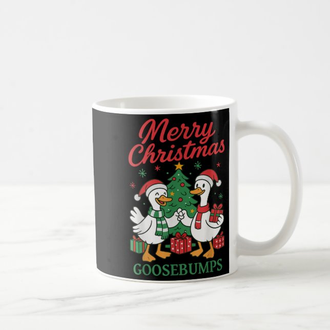 Taza De Café Santa Claus Goose Tree Merry Christmas Goosebumps  (Derecha)