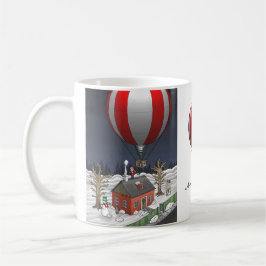 Taza De Café Santa Claus has arrived with a hot air balloon
