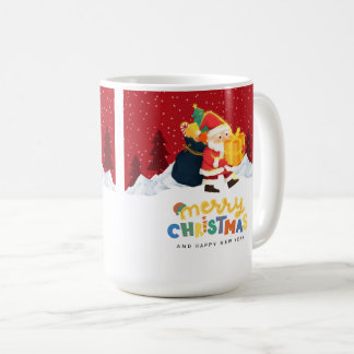 Taza De Café Santa Claus in a Magical Winter Wonderland — Merry