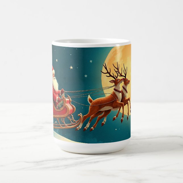 Taza De Café Santa Claus in sleigh with reindeer (Centro)