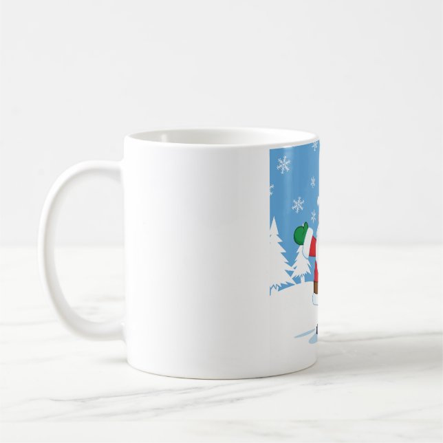 Taza De Café Santa Claus in Snowy Winter Scene (Izquierda)