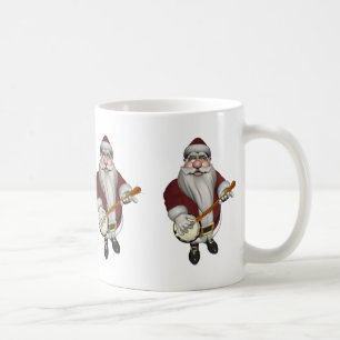 Taza De Café Santa Claus jugando banjo