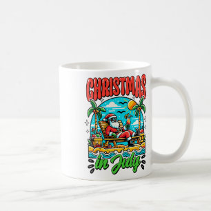 Taza De Café Santa Claus Navidad En Julio Fiesta De Verano En L