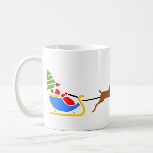Taza De Café Santa Claus, Navidades, renos (Izquierda)