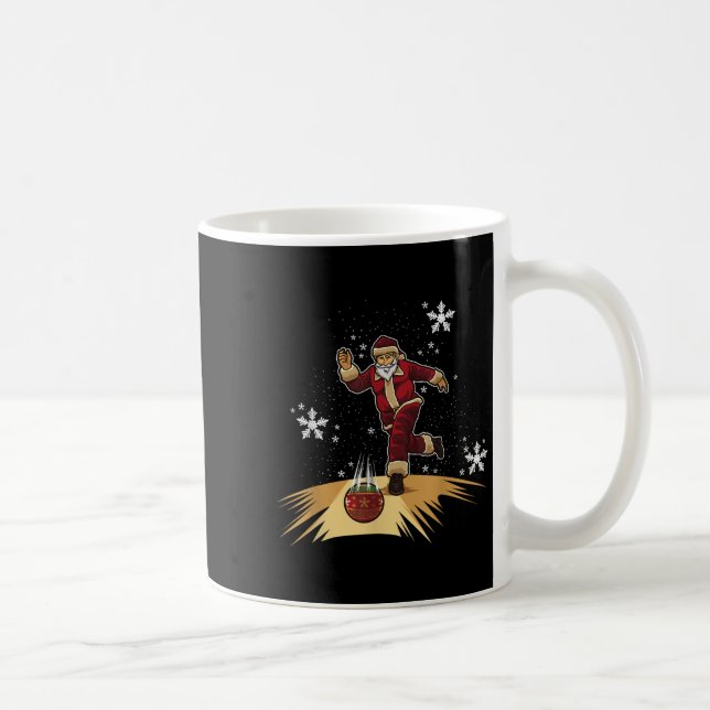 Taza De Café Santa Claus Plays Bowling - Xmas Gift For Your Bow (Derecha)