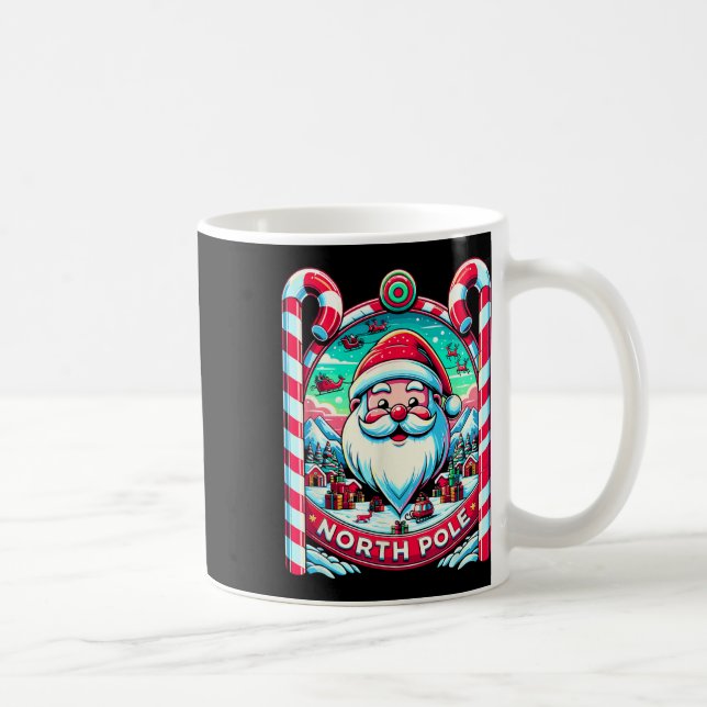 Taza De Café Santa Claus Polo Norte Feliz Navidad (Derecha)
